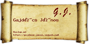 Gajdács János névjegykártya